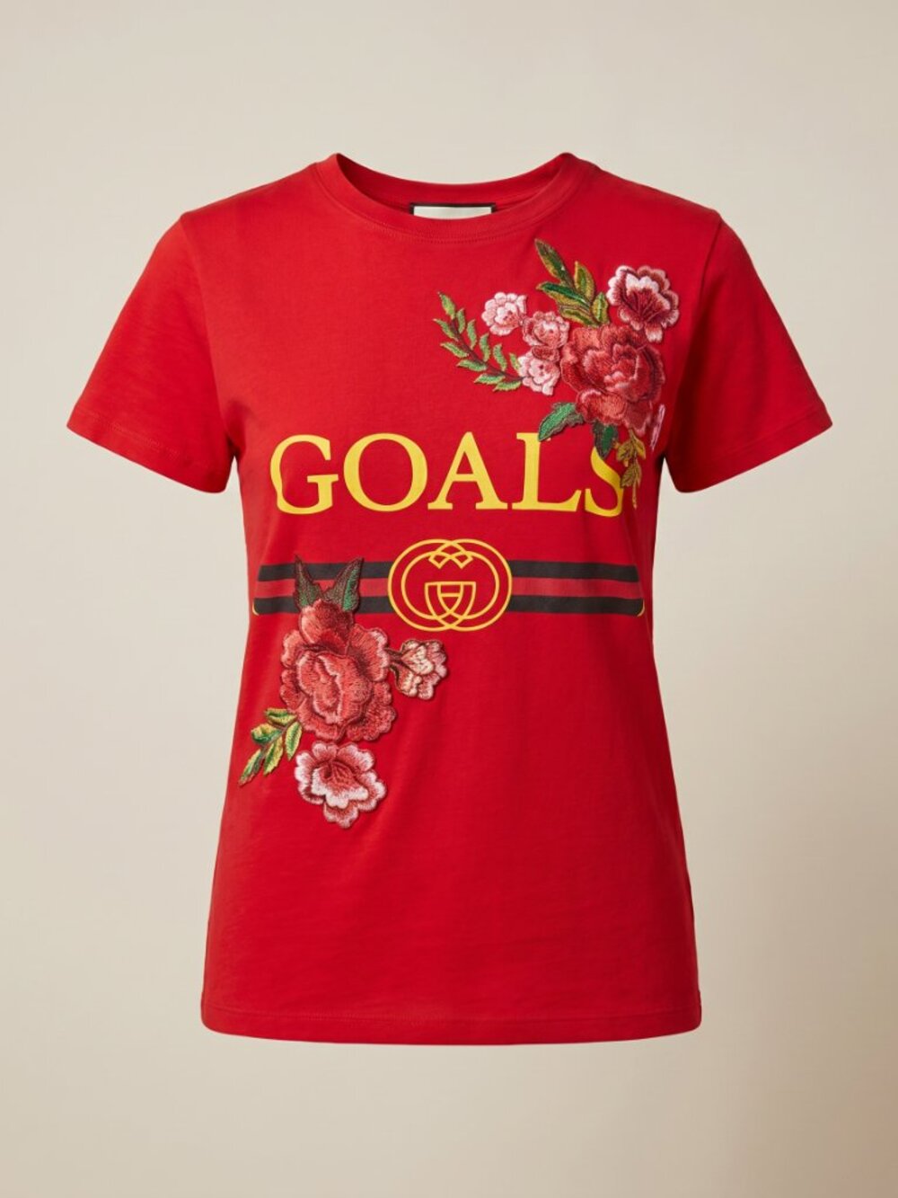 Popular Girl Cotton Goals Printed Graphic T-Shirt Short Sleeve Crewneck Tee
